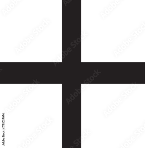 Black plus sign for addition symbol