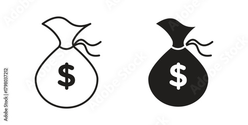 Money bag icons for use web design,logo.Symbol illustration.