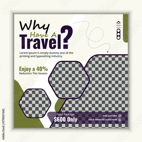 Travel package promotion ad with exclusive discount offer for tourism marketing campaigns