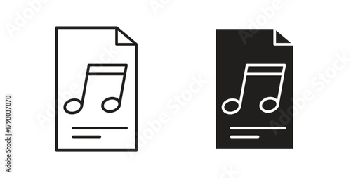 Music File icons for use web design,logo.Symbol illustration.