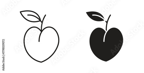 Peach icons for use web design,logo.Symbol illustration.