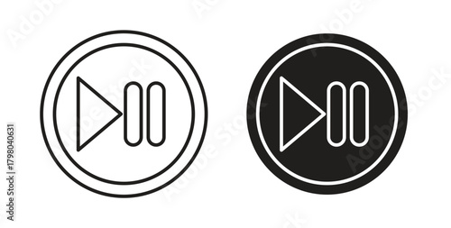 Play pause icons for use web design,logo.Symbol illustration.