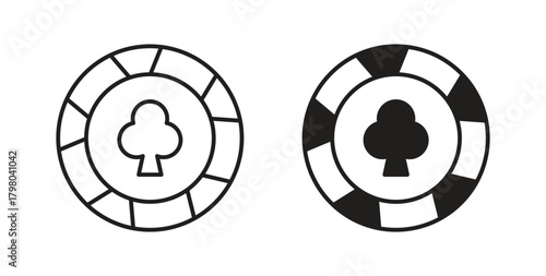 Poker chip icons for use web design,logo.Symbol illustration.