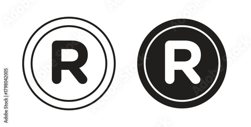 Registered icons for use web design,logo.Symbol illustration.