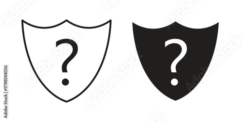 Shield interrogation icons for use web design,logo.Symbol illustration.