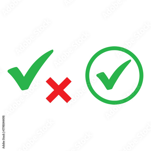 Check mark and cross