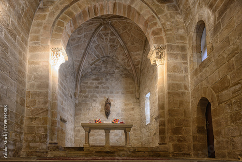 Interior of the Hermitage of Santa Cecilia with altar - Aguilar de Campoo