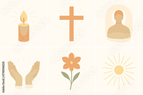 White spiritual aura palette text flame no grid vector icon serene background