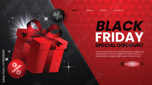 black friday landing page design vector illustration