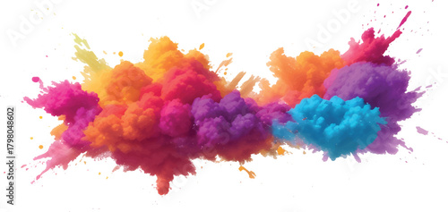 Abstract colorful watercolor ink paint splatter and splash texture design