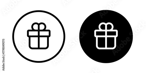 Gift box icon. Anniversary gift, surprise gift box, birthday present