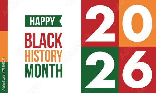 Black History Month. African American History. Celebrated annual. In February in United States and Canada. In October in Great Britain. Poster, card, banner, background. Vector illustration