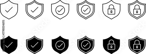 Security Sheild Icons Set