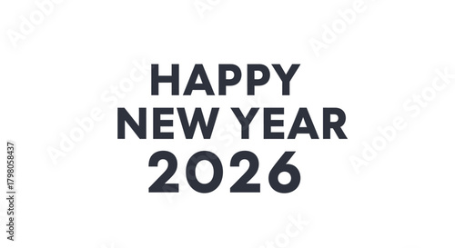 Festive happy new year greeting with elegant typography and celebratory elements