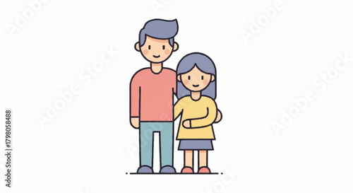 A happy young couple standing together, celebrating togetherness and connection