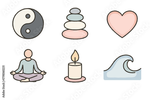 Icon person art background grid stack vector harmony balanced symbol candle flame