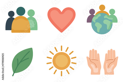 Sun vector different colors no community unity diverse modern icon illustrations text