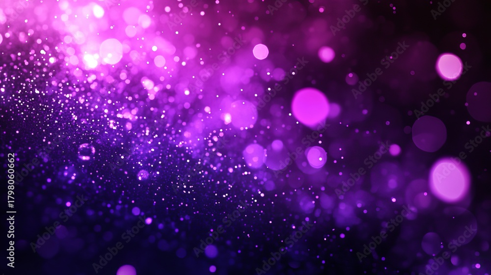Fototapeta premium Sparkling vibrant purple bokeh lights creating a magical, ethereal glow perfect for festive celebrations and abstract backgrounds