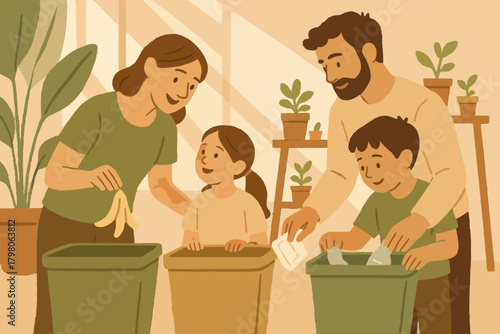 Green compost waste labels negative paper separation vector letters icon streaming teaching