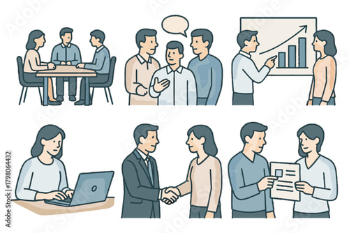 Teamwork productivity handshake shared grid no progress smooth icon tones meeting vector