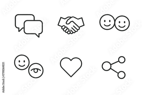 Background smiling clean contact white communication trust eye icon minimal bubbles vector