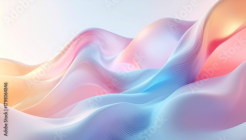Wallpaper Mural Gelombang abstrak modern dengan skema warna pastel lembut Torontodigital.ca