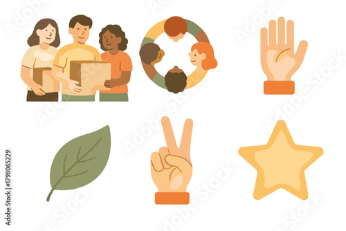 Vector circle tones icon volunteering no peace text spirit supplies sign pastel