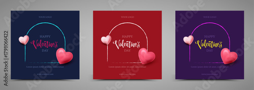 stylish hearts frame valentines day card design