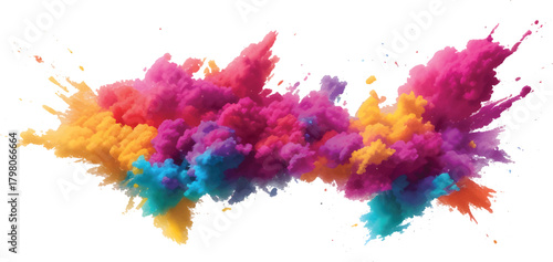 Abstract watercolor paint splatter colorful ink illustration design texture on white paper background pattern