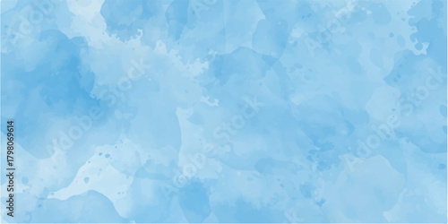 Abstract Pastel blue watercolor paint brush. watercolor texture for cards, Brushstrokes and splashes. Pastel blue texture design template for birthday invite or card