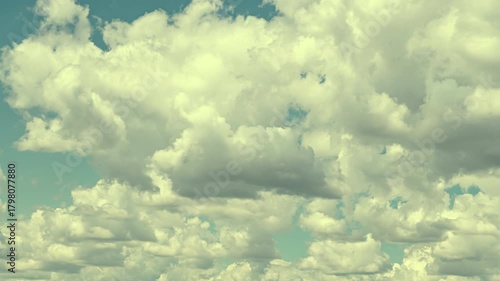 Motions time lapse clouds. White blue clouds on the sky. Autumn mood vibes b-roll. Rainy cloudscape timelapse of the natural clouds. God creation and religious Christian worship background concept.