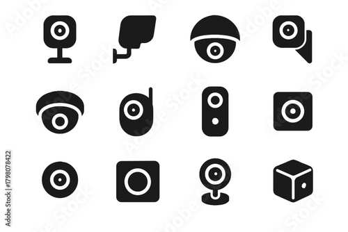 Security mini smart indoor spy cam camera icon vector wireless rotating dome