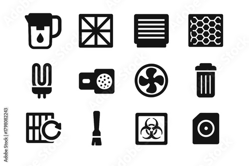 Biohazard icon household vector air replacement filter module uv housing bio cartridge