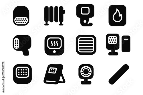 Heat icons icon grill vector module portable thermal pod heater heating rod