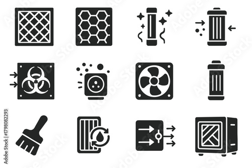 Icon vector unit sterilizer industrial uv cartridge dust air membrane filter housing
