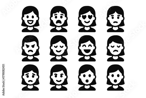 Icons icon digital love vector anger motivation frustration boredom sadness joy avatar