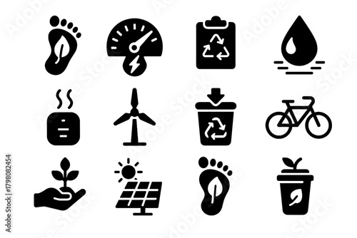 Tracker renewable recycling eco map tree energy compost vector waste icon