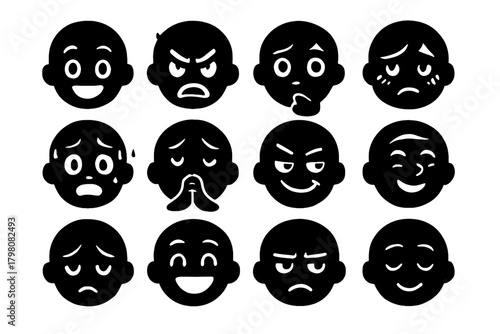 Mischievous panicked expressions hopeful icon face furious thrilled avatar curious joyful animated