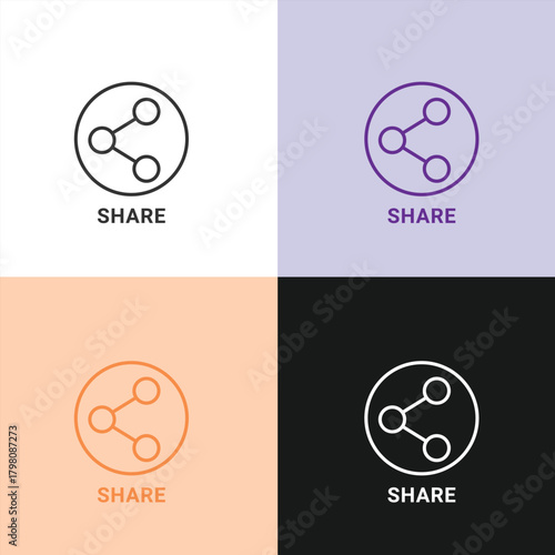 Share Icon and Connection Symbol for Social Media, Website Links, and Digital Content Sharing.