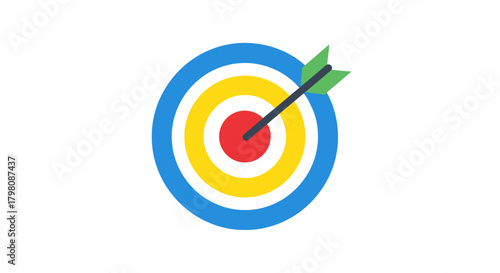 Target with arrow hitting the bullseye, concept of success.