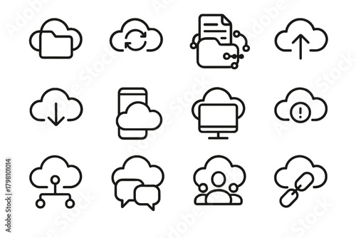 Desktop sync vector alert cloud folder icon collaboration upload arrows icons notification