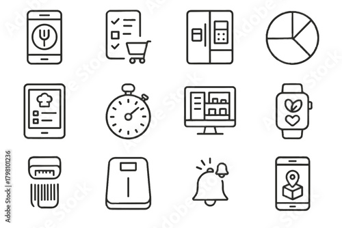 Nutrition scanner vector icon icons scale planner smart inventory portion app planning