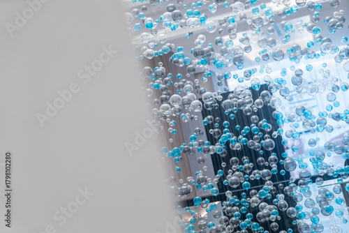 Abstract Molecular Art with Blue Elements