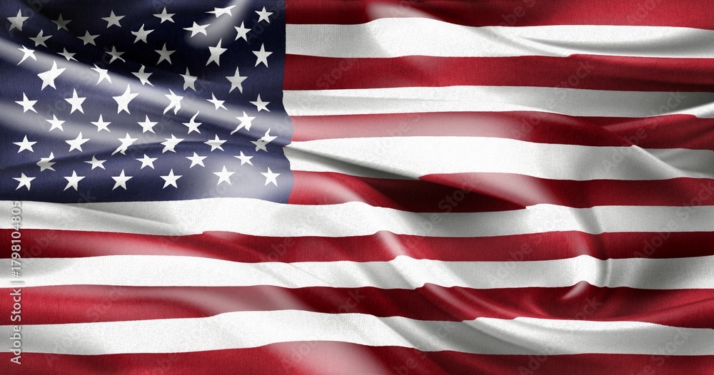Obraz premium 3D-Illustration of a USA flag - realistic waving fabric flag