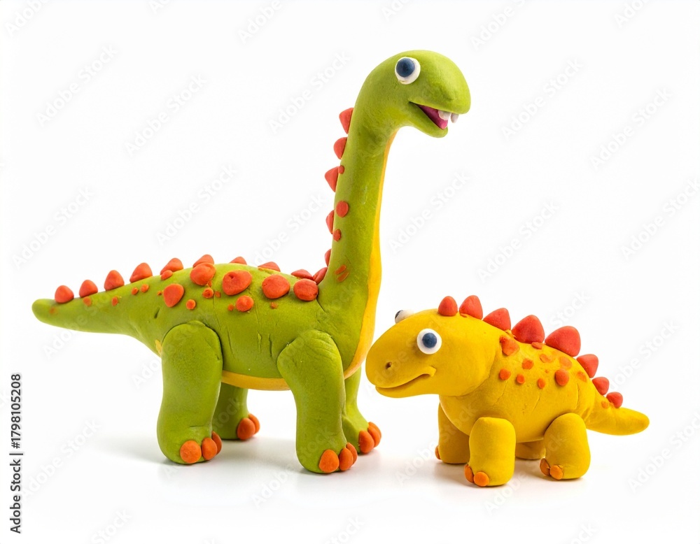 Naklejka premium Clay Stegosaurus, play doh, kids toys
