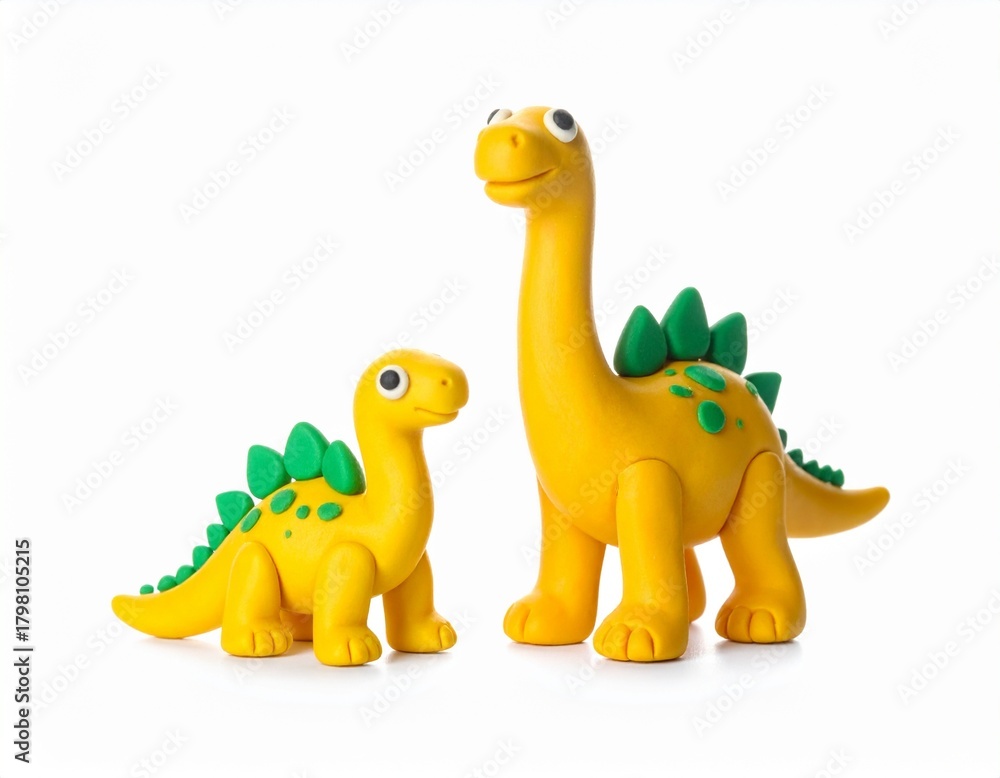 Naklejka premium Clay Stegosaurus, play doh, kids toys