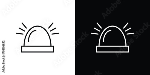 Ambulance siren icons vector.Editable stroke.linear style sign