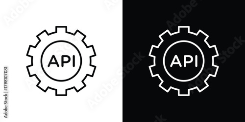 API icons vector.Editable stroke.linear style sign