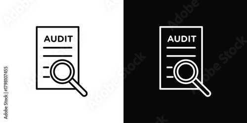 Audit report icons vector.Editable stroke.linear style sign