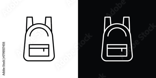 Backpack icons vector.Editable stroke.linear style sign